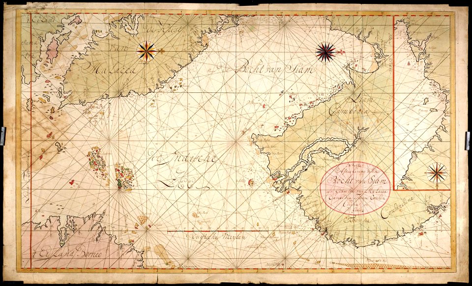 AMH-6890-NA Map of the coasts of Malacca, Siam and Cambodia