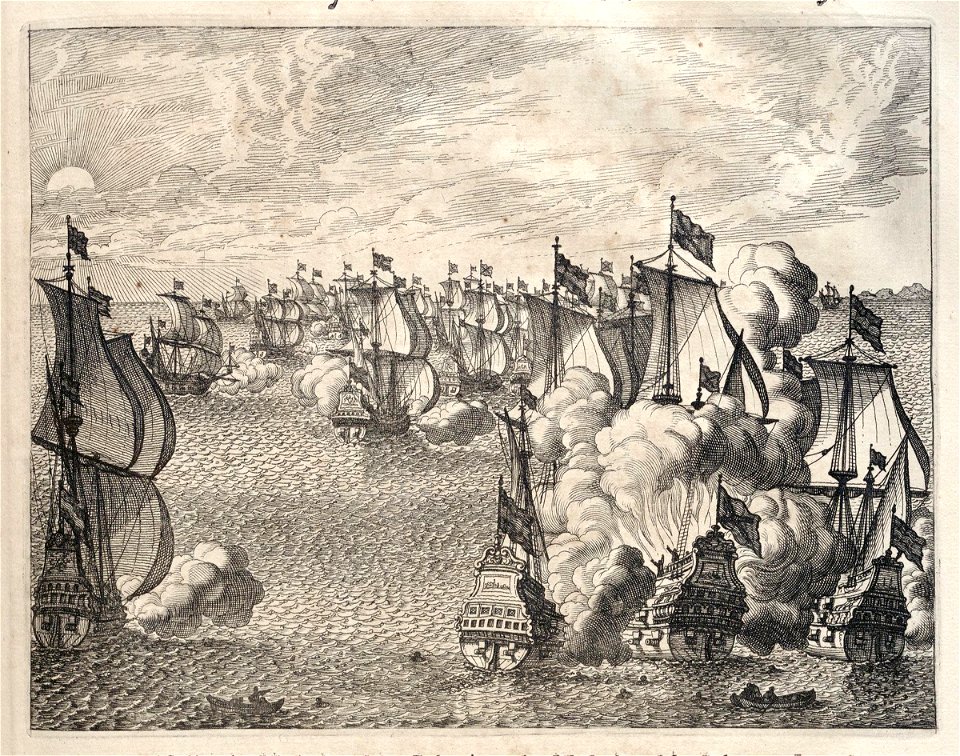 AMH-6984-KB Sea battle between the Dutch and the Portuguese in the region of Goa