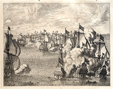AMH-6984-KB Sea battle between the Dutch and the Portuguese in the region of Goa