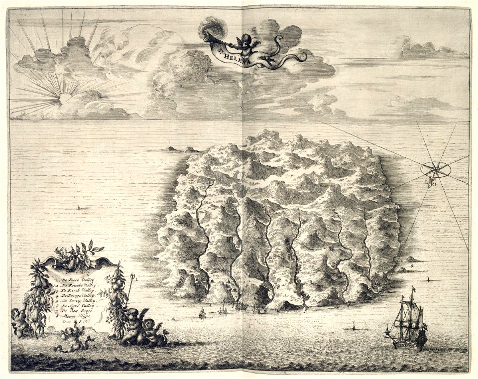 AMH-6870-KB Bird's eye view of St. Helena