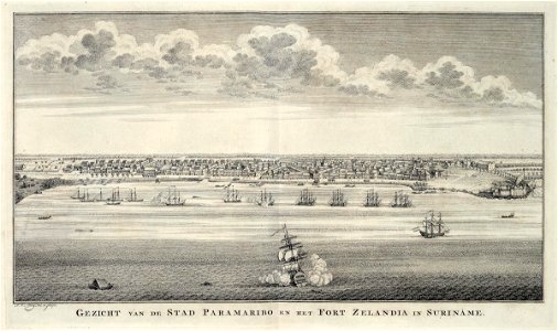 AMH-6915-KB View of the city of Paramaribo and fort Zeelandia