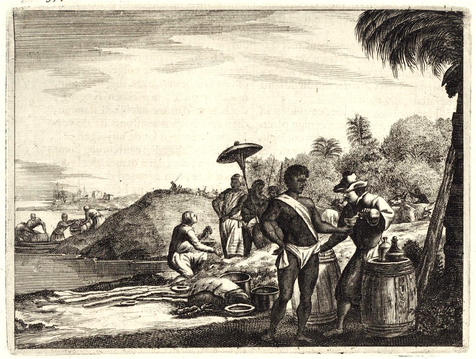 AMH-6866-KB Dutchman dispenses brandy to the inhabitants of Cape Verde