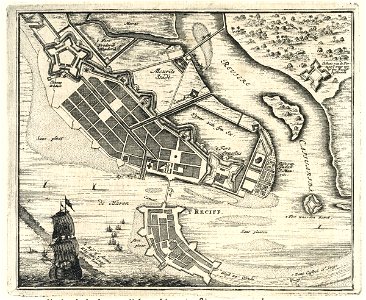 AMH-6921-KB Map of Recife and Mauritsstad