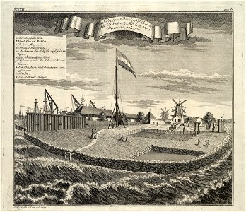AMH-7033-KB View of the island of Onrust, off the coast of Batavia
