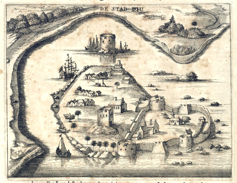 AMH-6956-KB Bird's eye view of Diu