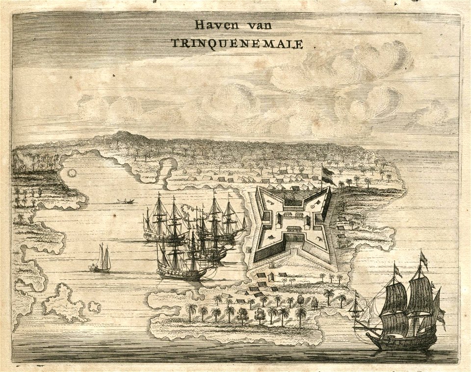 AMH-7011-KB View of the harbour of Trincomale