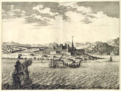 AMH-6857-KB View of the fort of El Mina in Portuguese hands