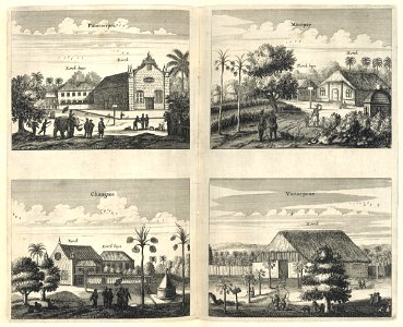 AMH-6974-KB View of the churches of Paneteripoum, Manipay, Changane and Vanarpone