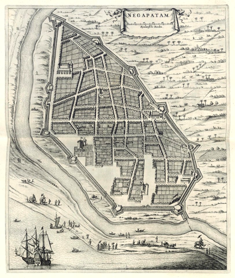 AMH-6964-KB Bird's eye view of Negapatam