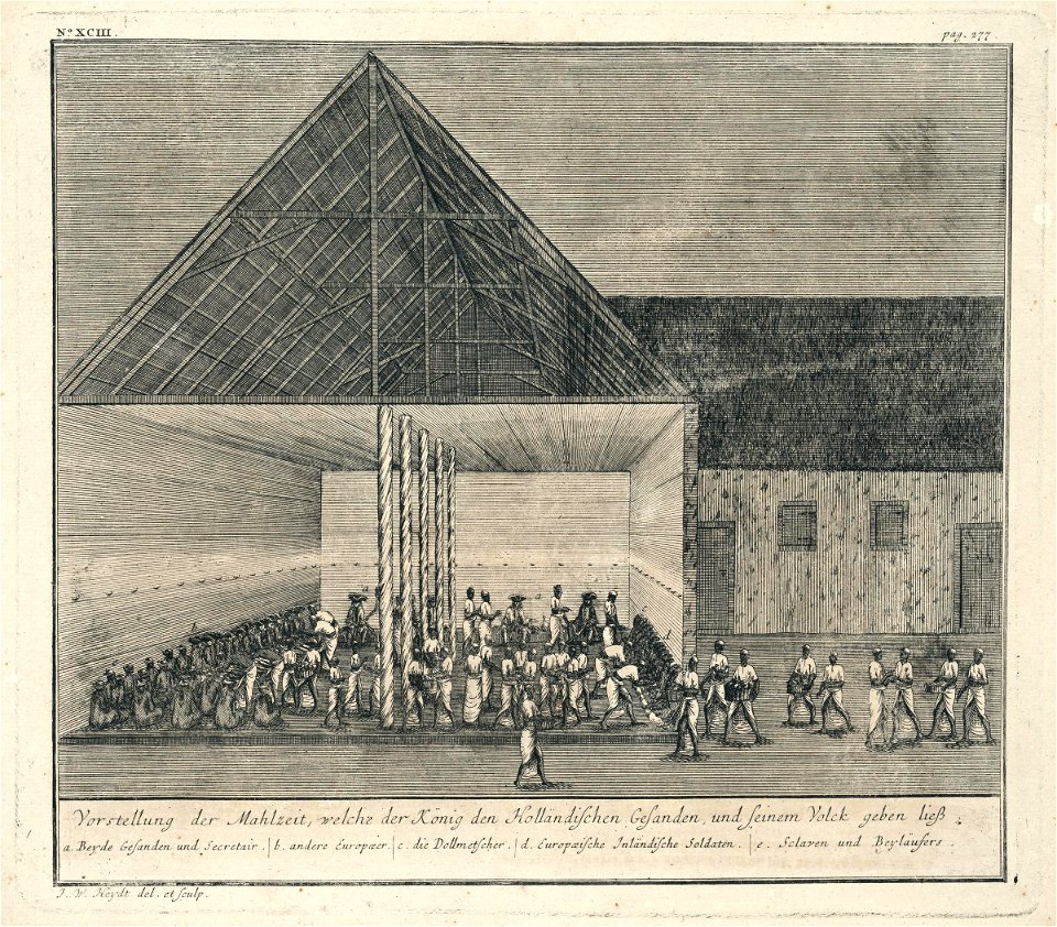 AMH-7100-KB The meal enjoyed by the Dutch envoys to the king of Candy in 1736