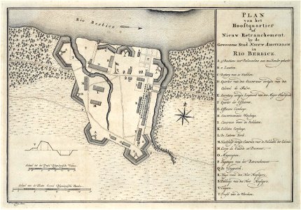 AMH-6911-KB Map of a new fort near Nieuw Amsterdam, Berbice