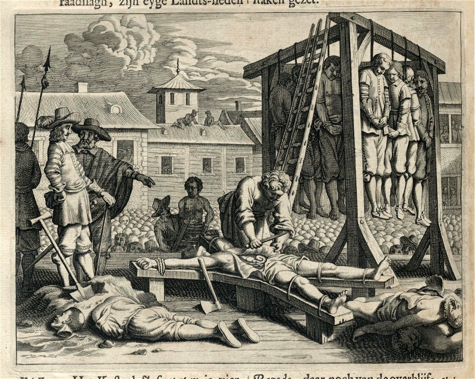 AMH-6994-KB Traitors in Jaffnapatnam being executed in 1658
