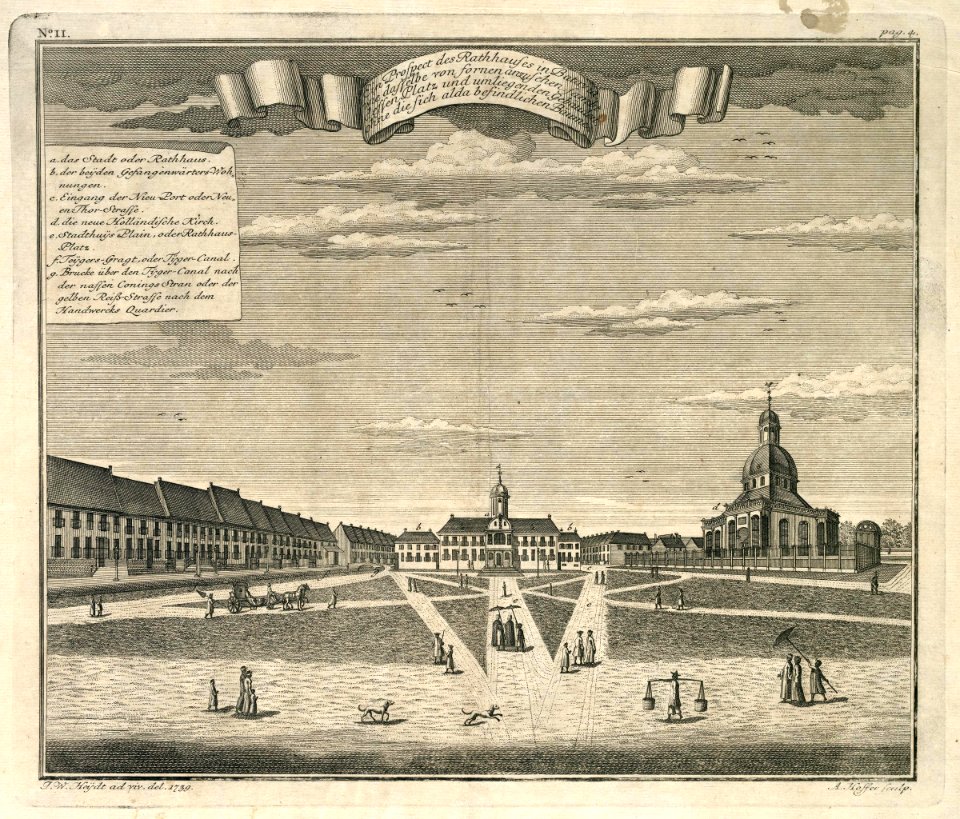 AMH-7016-KB View of the town hall of Batavia