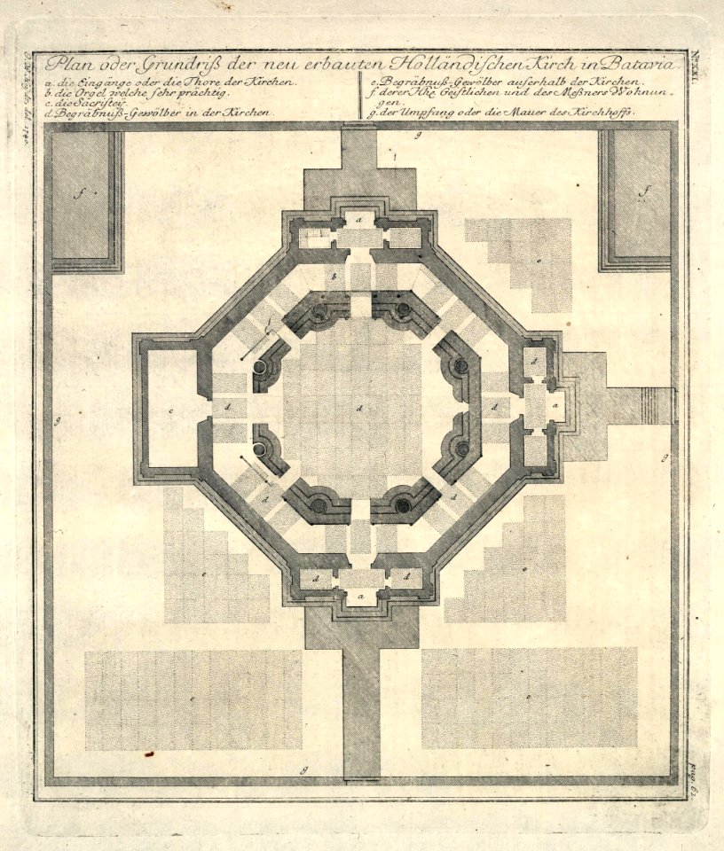 AMH-7031-KB Map of the new Dutch church on Batavia