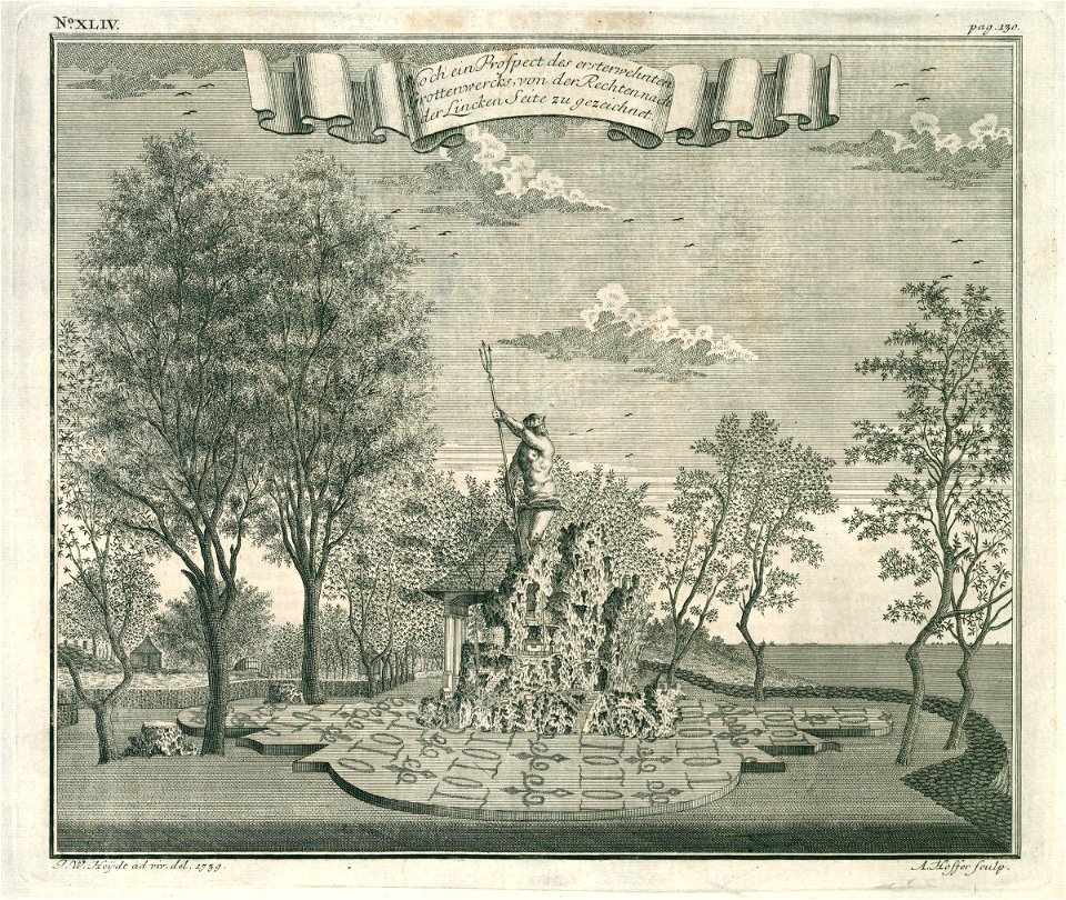AMH-7053-KB View of part of Governor General Valckenier's gardens in Ansjol