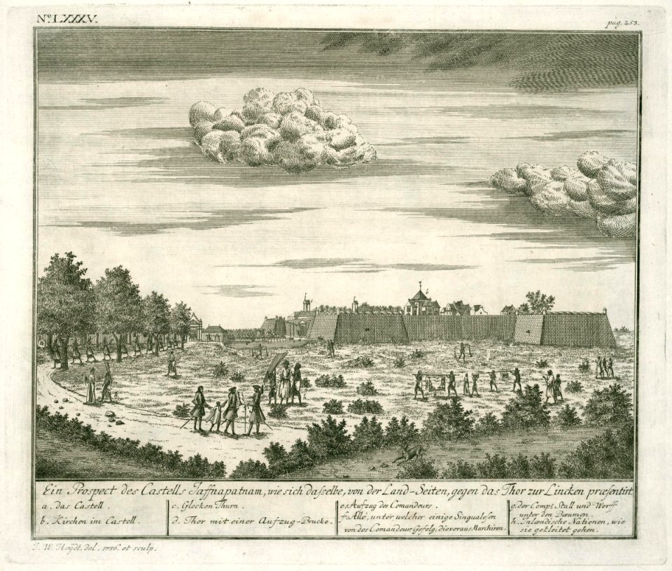 AMH-7092-KB View of the castle at Jaffnapatnam seen from inland