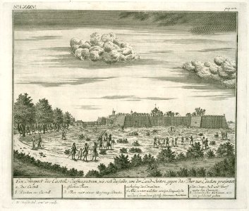 AMH-7092-KB View of the castle at Jaffnapatnam seen from inland