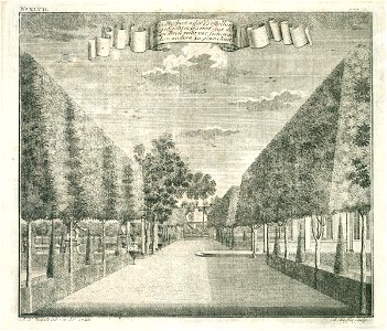 AMH-7055-KB View of the gardens of Governor General Valckenier at Ansjol
