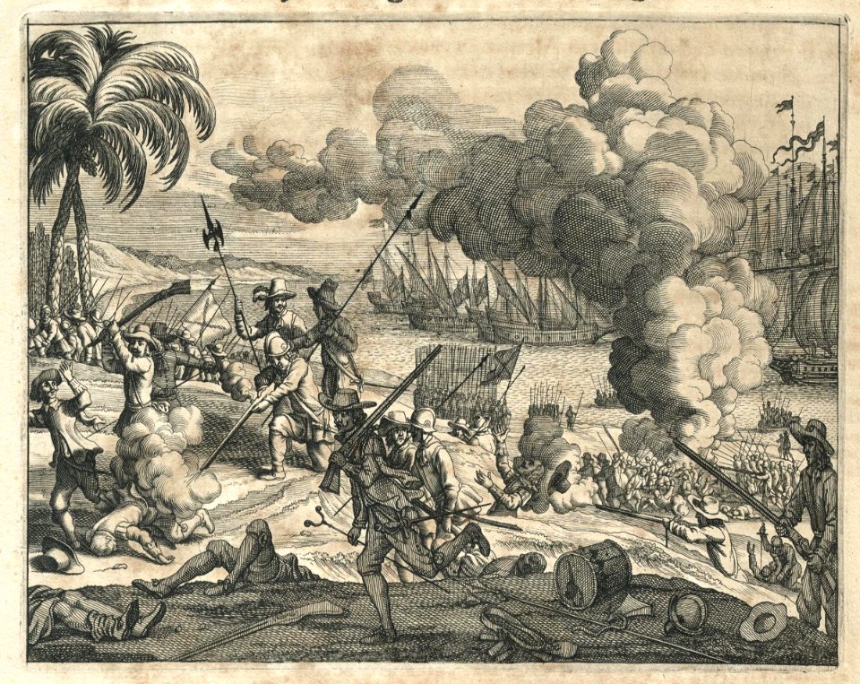 AMH-6991-KB The Dutch conquest of the island of Mannaar under Van Goens' leadership in 1658