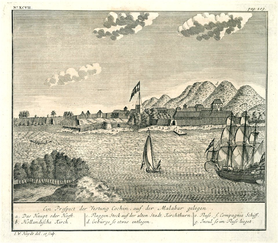 AMH-7104-KB View of the fort of Cochin