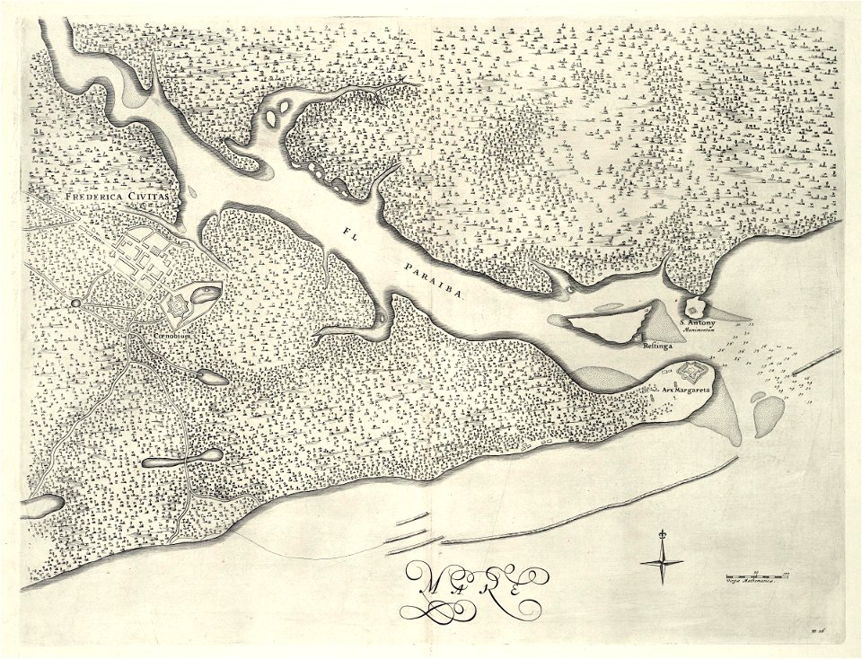 AMH-7305-KB Map of the mouth of the Paraiba River