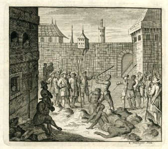 AMH-7207-KB Beheading of Moluccan 'mutineers' in Fort Victoria on Ambon in 1653