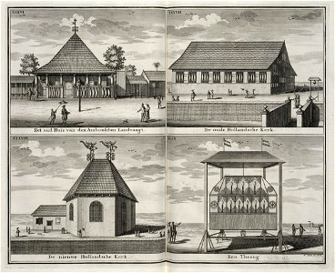 AMH-7213-KB Four views of buildings in Ambon City