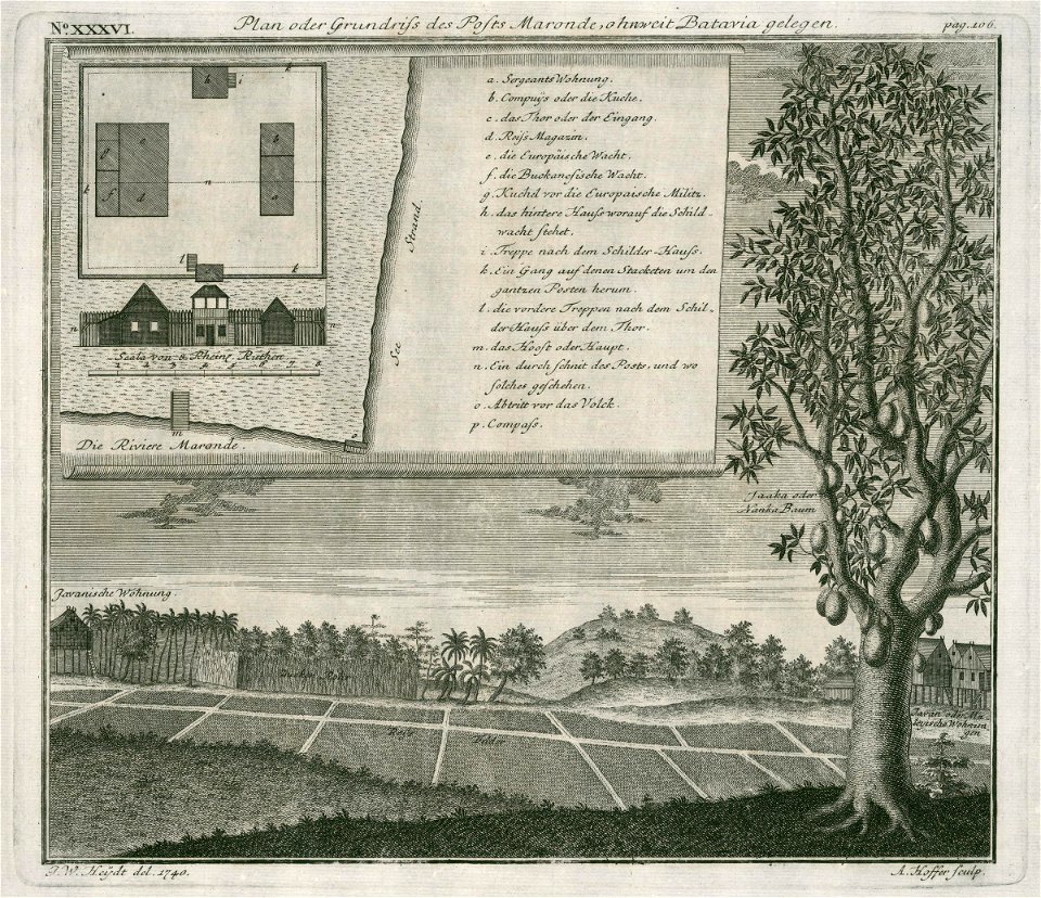 AMH-7046-KB Map of the Maronde trading post near Batavia