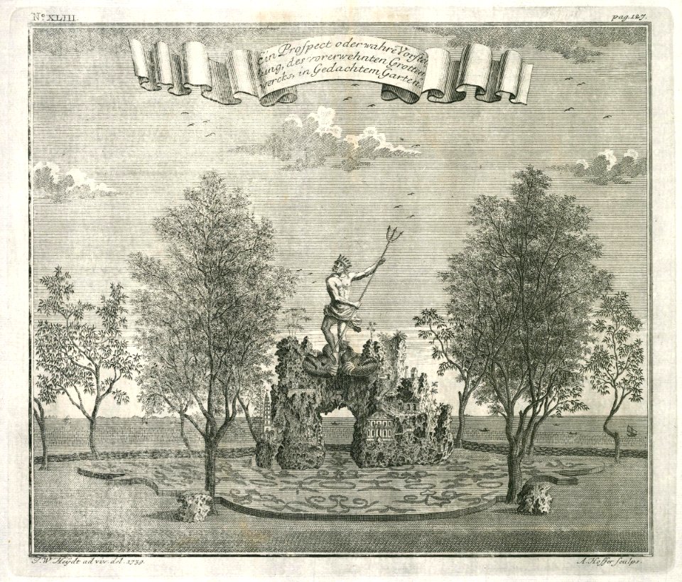 AMH-7052-KB View of part of Governor General Valckenier's gardens in Ansjol