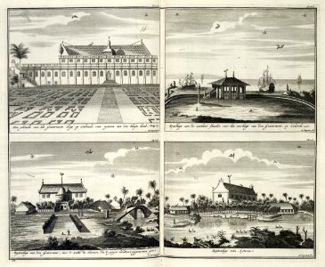 AMH-7262-KB Four views of Colombo buildings