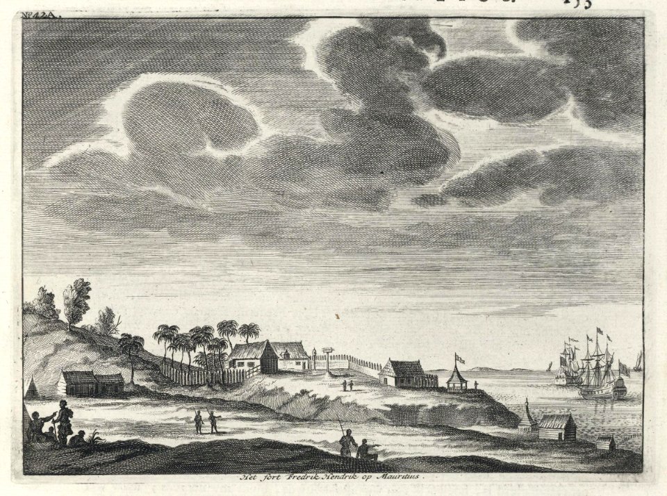AMH-7280-KB View of Frederik Hendrik Fort on Mauritius