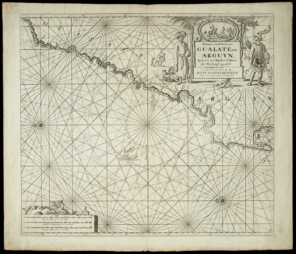 AMH-7739-NA Map of the West African coast, near Arguin