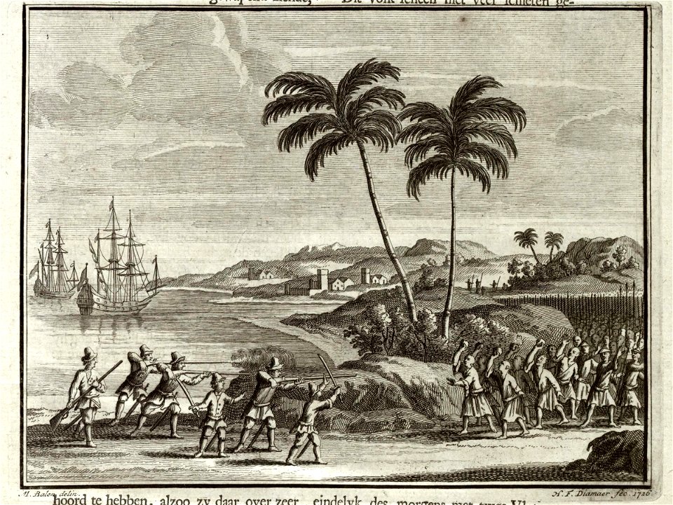 AMH-7255-KB Dutch in battle against the Chinese near Macao