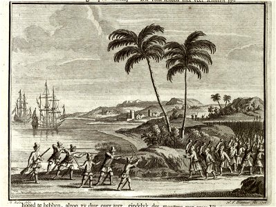 AMH-7255-KB Dutch in battle against the Chinese near Macao