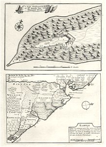 AMH-7267-KB Map of Oostenburg Fort and a map of the region between Baticaloa and Tricoenmale