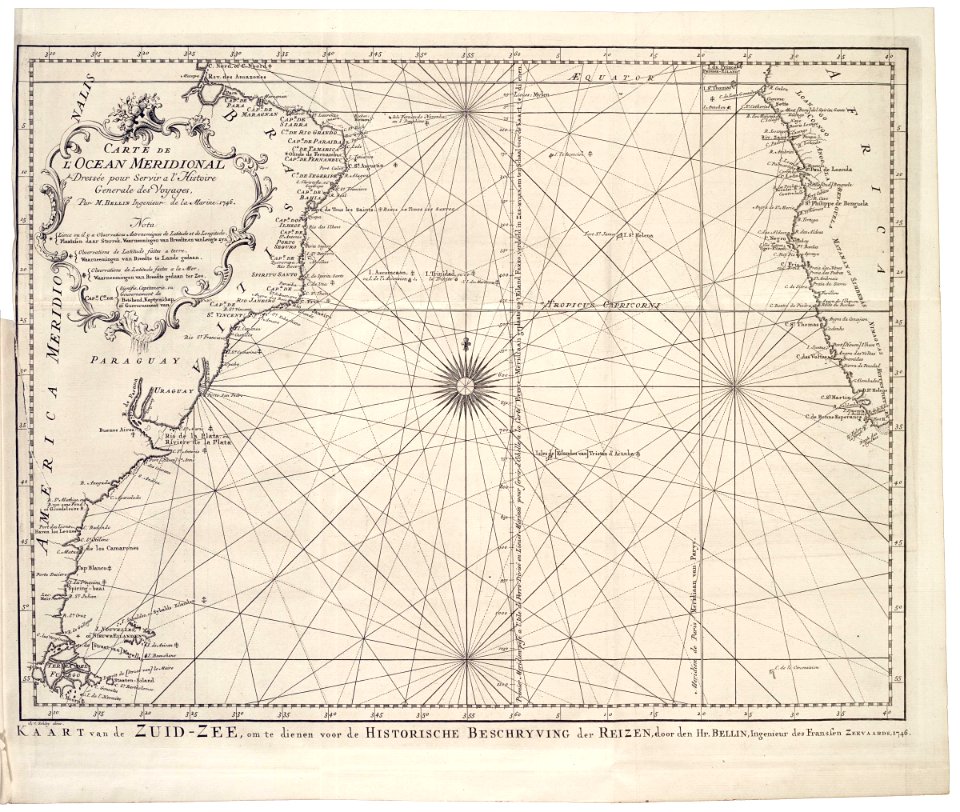 AMH-7875-KB Map of the southern part of the Atlantic Ocean
