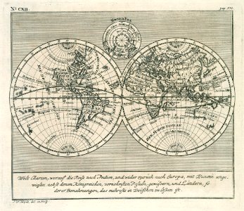 AMH-7119-KB Map of the world in two spheres