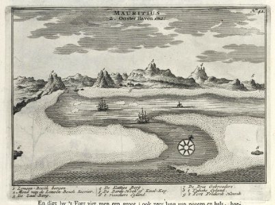 AMH-7279-KB View of the Southeastern harbour of Mauritius