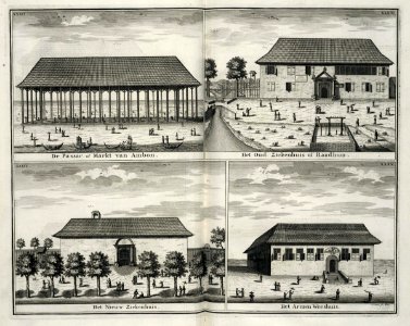 AMH-7212-KB Four views of buildings in Ambon City