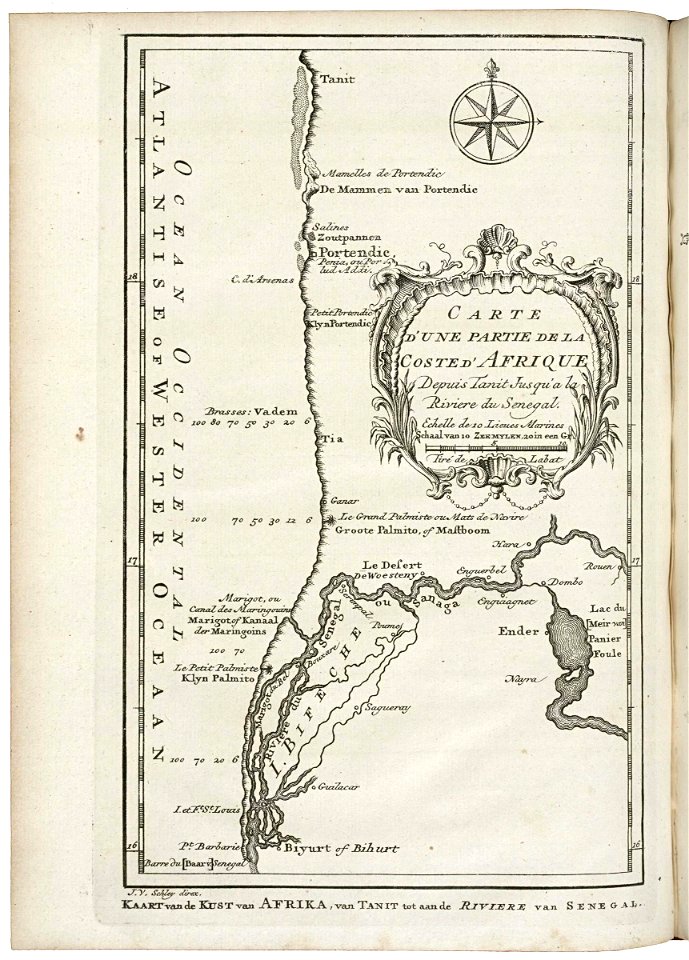 AMH-7893-KB Map of part of the west coast of Africa, near the Senegal river