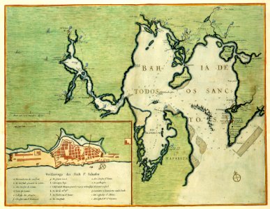 AMH-7747-KB Map of Bahia de Todos os Sanctos