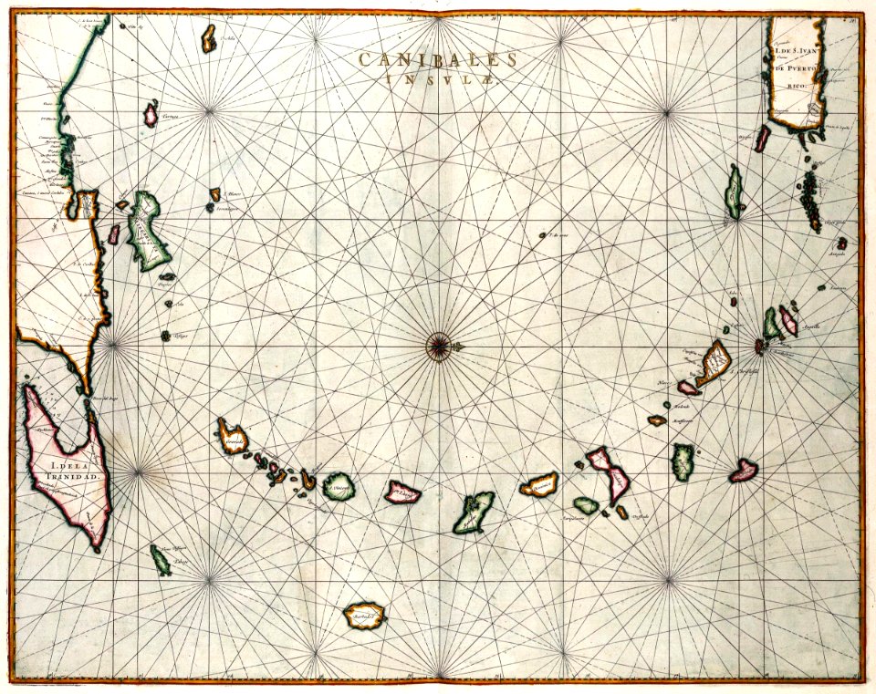 AMH-7753-KB Map of the minor Antilles