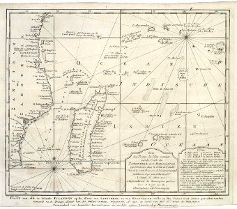 AMH-7923-KB Map of part of the African east coast and Madagascar