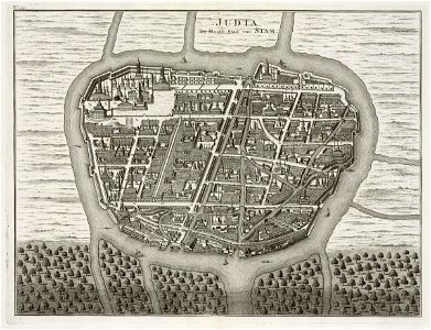 AMH-7236-KB Bird's eye view of the city of Judia in Siam