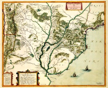 AMH-7749-KB Map of Brazil from Rio de Janeiro to Rio de la Plata and Paraguay