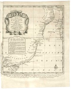 AMH-7884-KB Map of the east coast of Africa, from the Cape of Good Hope to the Cape del Gada