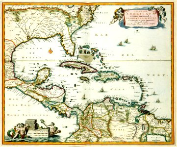AMH-7755-KB Map of Central American and the Caribbean region