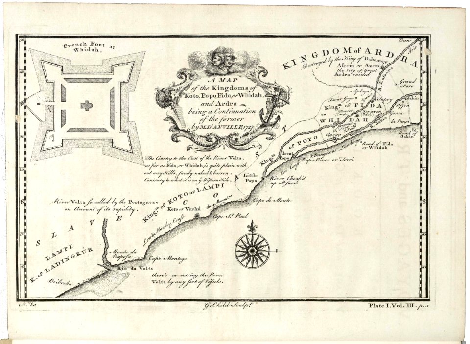 AMH-7896-KB Map of the west coast of Africa, near Popo