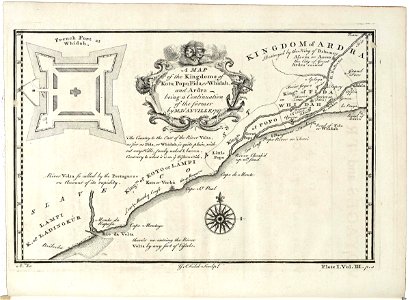 AMH-7896-KB Map of the west coast of Africa, near Popo