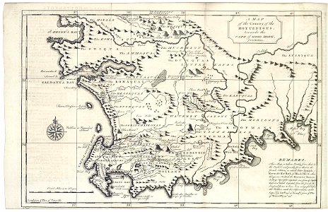 AMH-7902-KB Map of the South African coast, from the bay of St. Helena to Mossel Bay